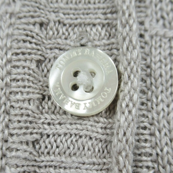TOMMY BAHAMA Gray Lea Hooded Knit Linen Cardigan Button V-Neck Sweater Size XS - Picture 10 of 14